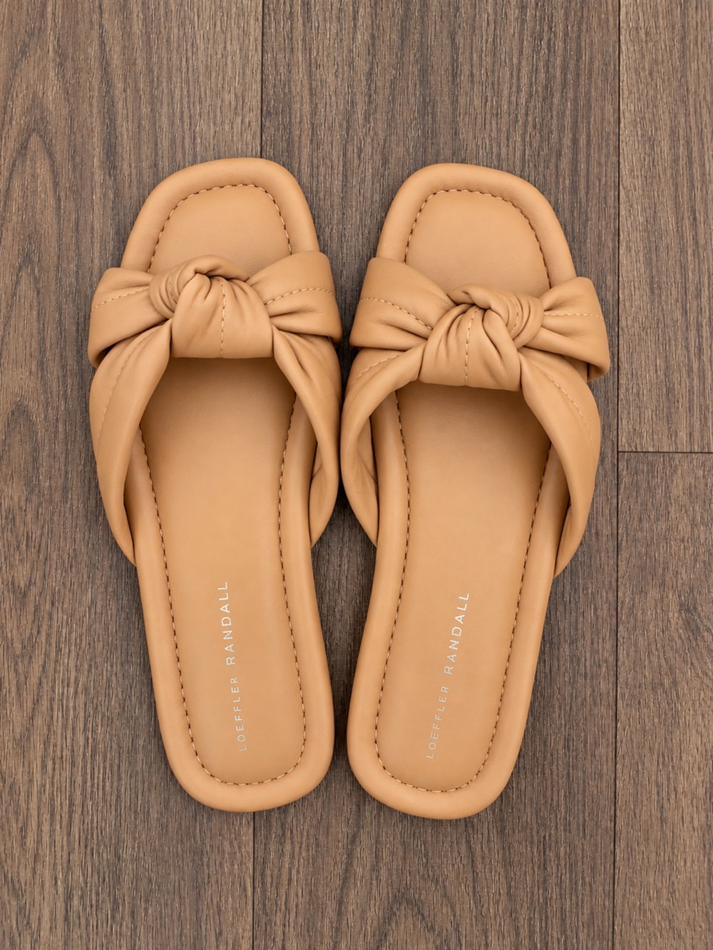 Loeffler Randall Camel Polly Knotted Slide Sandals